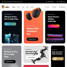 Tech Store Website Design with Free VPS Web Hosting and Installation