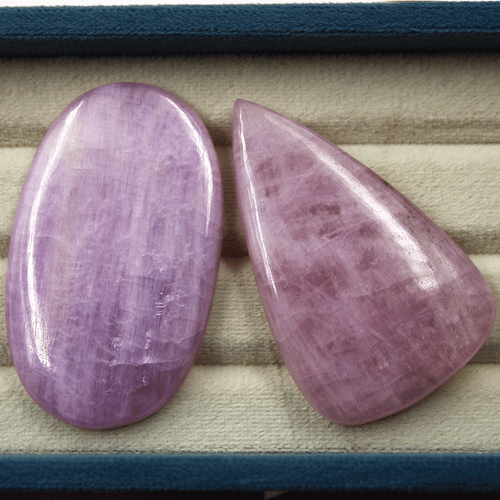 2 Pcs Natural Kunzite Untreated 53.3mm-53.7mm Top Grade Cabochon Loose Gemstones - Picture 5 of 11