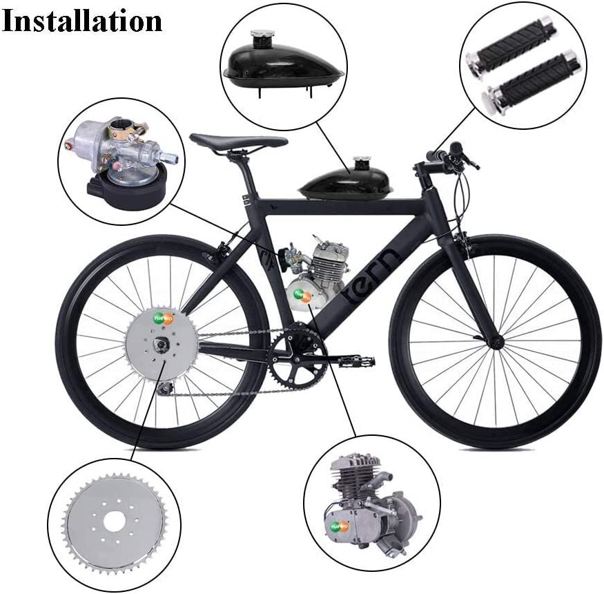 80cc 2Stroke Bicycle Engine Kit Single Cylinder Gas Motorized Bike Motor Kit eBay