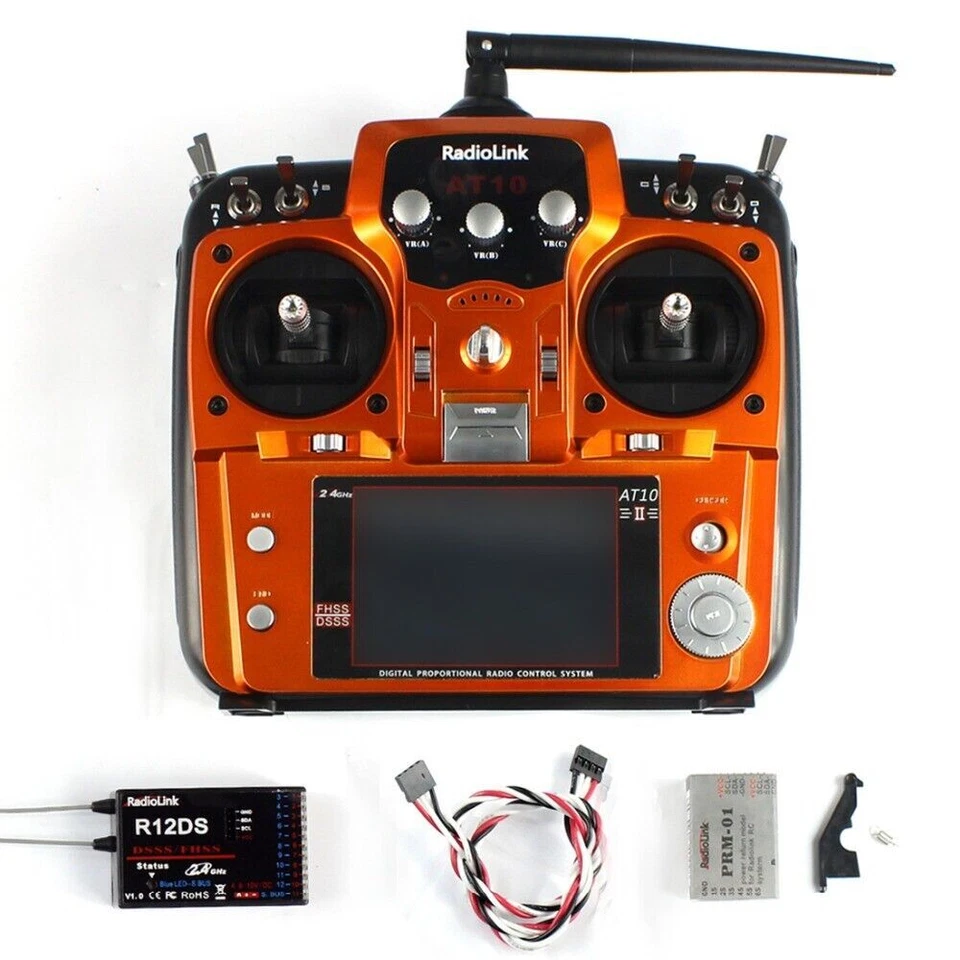 RadioLink AT10 II RC Transmitter 2.4G Remote Control System with R12DS Receiver - Image 2 of 4