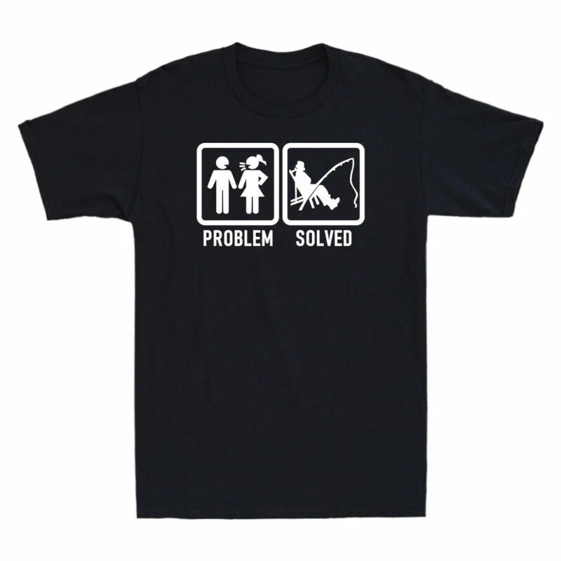 Cool Fishing Gift Fishing Solved Dad Fisherman Carp T-Shirt For Men's Problem
Opens in a new window
