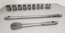Vnt Indestro Super 12pc 12 Dr 12pt Sae Socket Set W Ratchet Breaker Bar Usa
