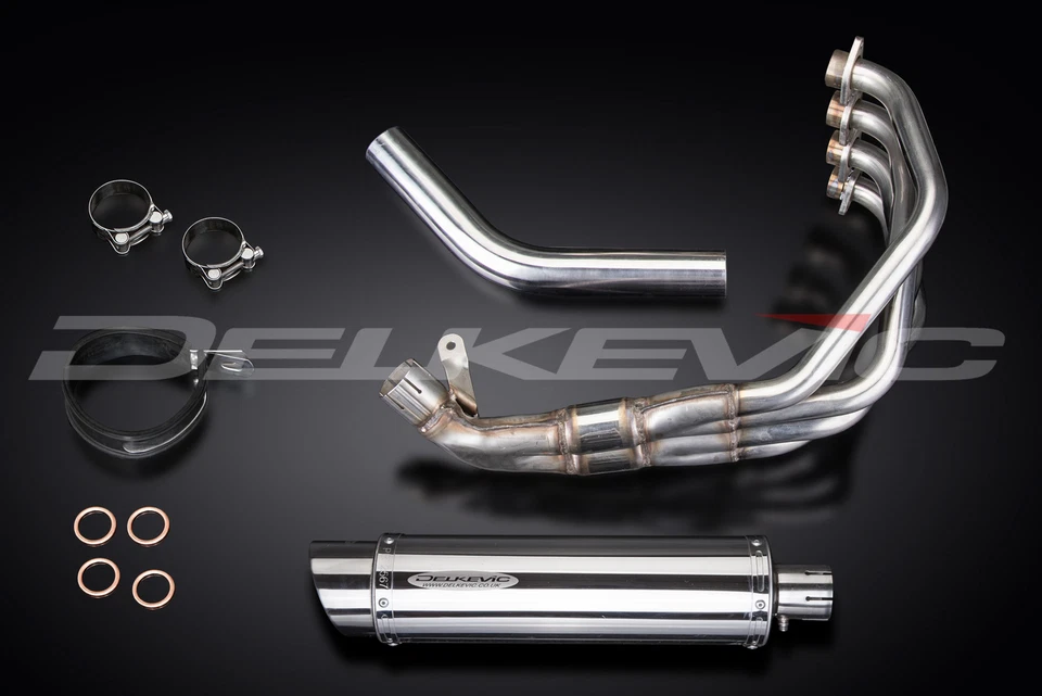 Honda CBR900RR CB900F 919 1992-2008 Full Exhaust 4-1 14" Round Stainless Muffler - Image 4 of 4