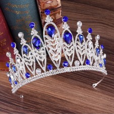 9cm Tall 8 Colors Drip Crystal Wedding Queen Princess Prom Tiara Crown For Women