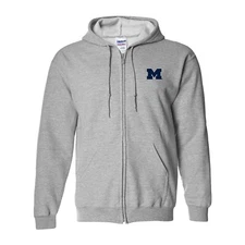 University of Michigan Wolverines Primary Logo Left Chest Full Zip Hoodie