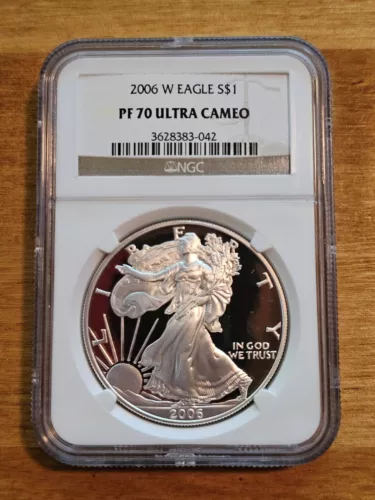 2006 W - Proof Silver American Eagle - NGC PF 70 Ultra Cameo 