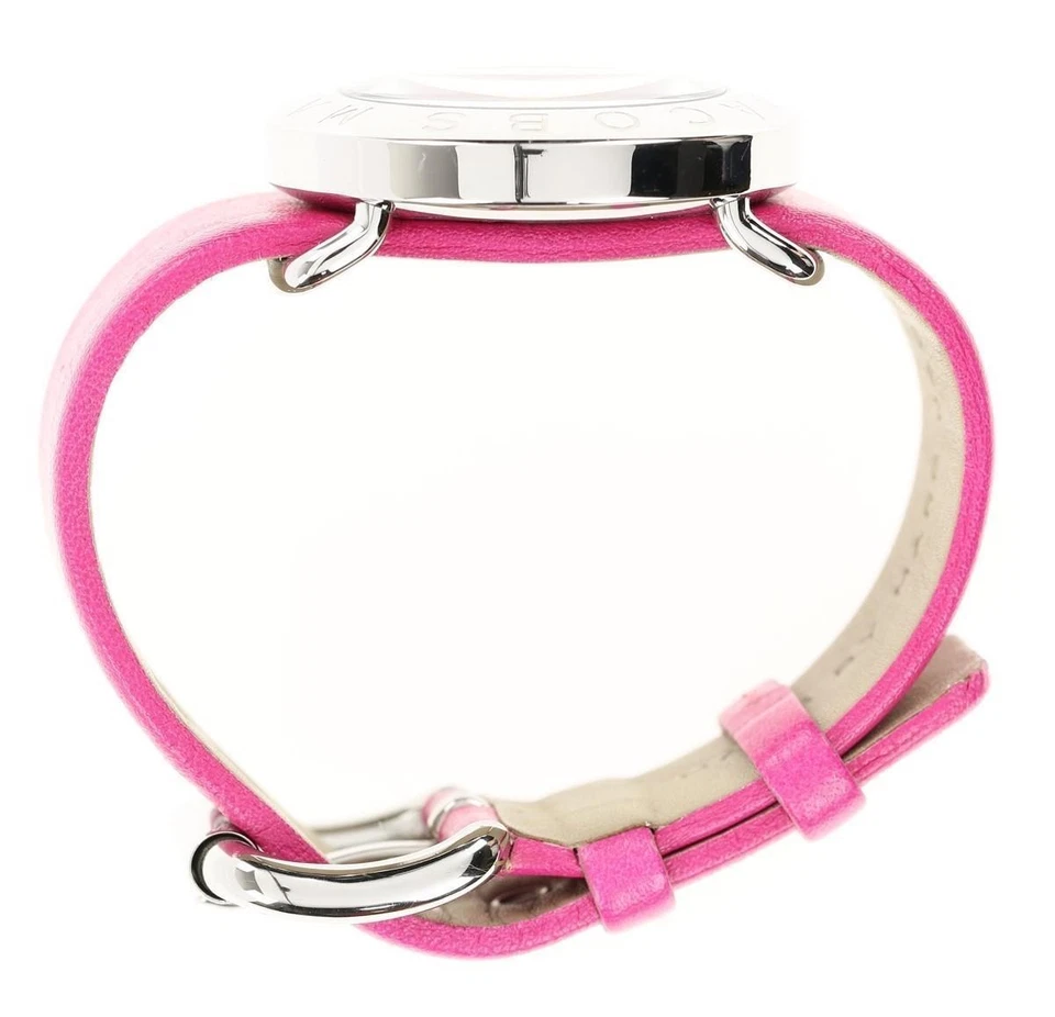 Marc by Marc Jacobs MBM1286 Ladies Watch Vivid Pink Leather Silver Amy 134554 - Image 2 of 4