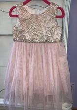Rare Editions Girls Size 2t Gold Sequin Pink Fairy Hem Dress Holiday Dress NWOT