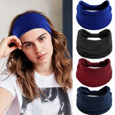 Women Yoga Wide Headband Ladies Elastic Fold Hair Band Sports Turban Head Wrap