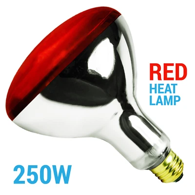 SATCO 250W Watt Infrared Brooder Chicken Coop Hen House Red Heat Lamp R40 Medium E26