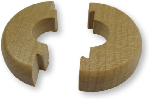 1/2/6/10/50x 15mm Solid Oak Colour Wooden Wood Radiator Pipe Collars Cover Floor - Picture 9 of 20