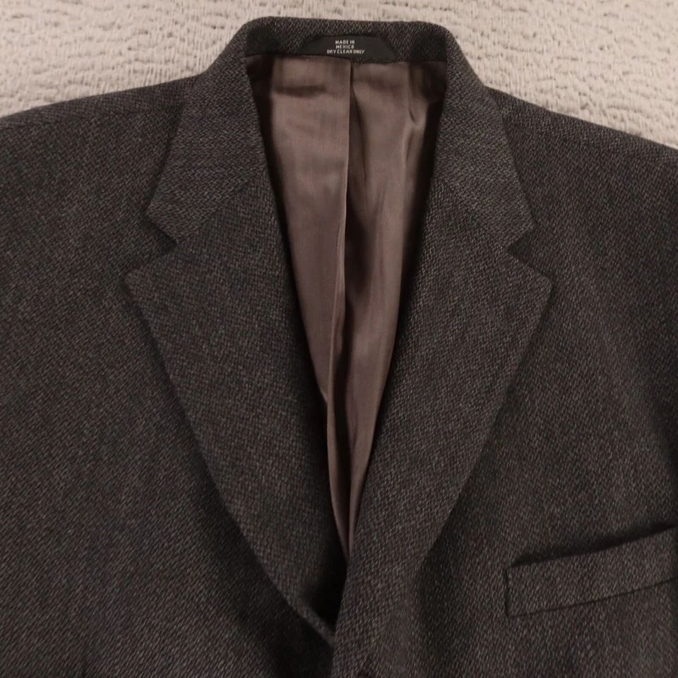 Blazer DE COLECCIÓN Chaqueta Tweed L Gris Negro Grano de Cebada 100% Lana de Cordero 44R Foto 2 de 4