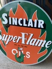 Vintage Style Sinclair Super Flame Oils Dino Gasoline Metal Heavy Quality Sign