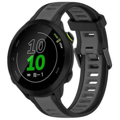 Cinturino In Silicone 20 Mm Per Garmin Forerunner 645/245 Music | Ricambio Morbito E Impermeabile Per Orologi Sportivi (Nero) - 4