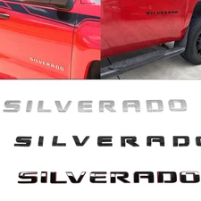 For Silverado Letters Nameplate Badges 3D Door Tailgate Fender Adhesive Emblem