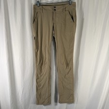 Columbia Hiking Pants Women 4 Beige Cargo Zip Pocket Nylon Blend Low OMNI Shield
