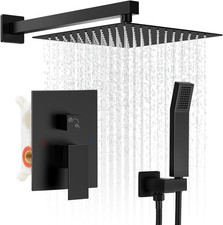 Black Rain Shower System with Handheld Spray
