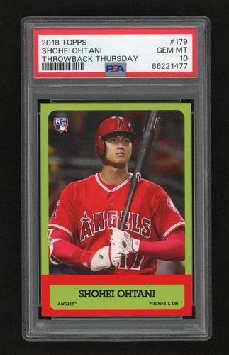 2018 Topps Throwback Thursday SHOHEI OHTANI #179 TBT SP ROOKIE PSA 10 GEM pop 58