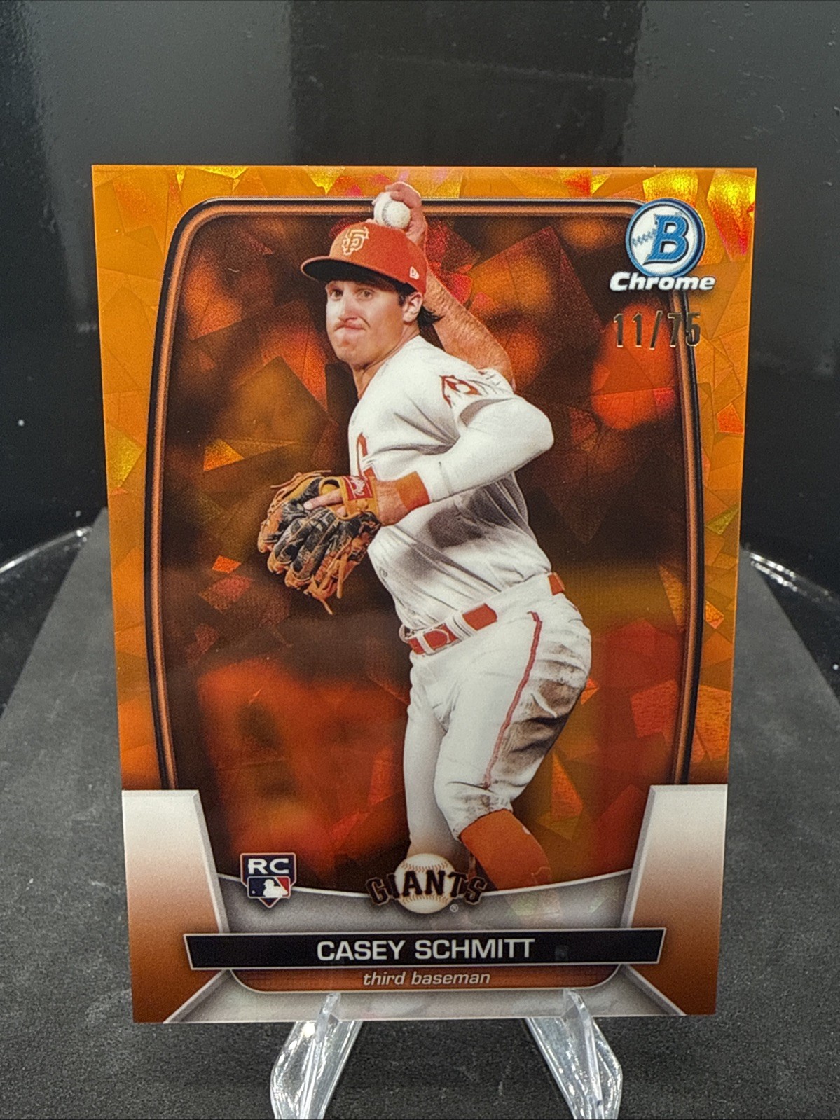 2023 Bowman Chrome Sapphire Casey Schmitt #38 Orange /75