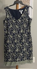 Women’s Old Navy Blue / Green Floral Cotton Lined Sleeveless Dress 10