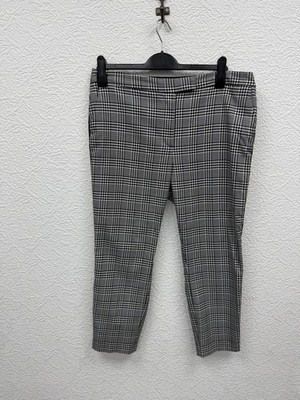 Marks & Spencer Hose Größe 16 Damen Gummibund Taschen Kariert Smart