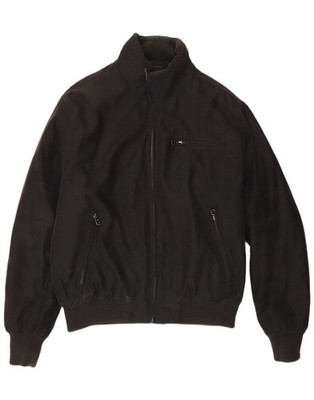 Polbot Mens Bomber Jacket UK 40 Large Black Polyester AH15