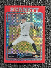 🔥1/1! A.J. BURNETT 2005 TOPPS CHROME RED XFRACTOR #'d 25/25!🔥MARLINS!