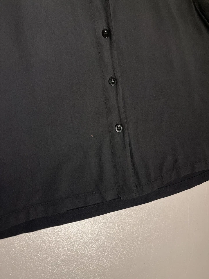 Джемы мира верхний женщин средний черный кнопка рубашка блузка 100% вискоза повседневный винтажный - Изображение 4 из 4