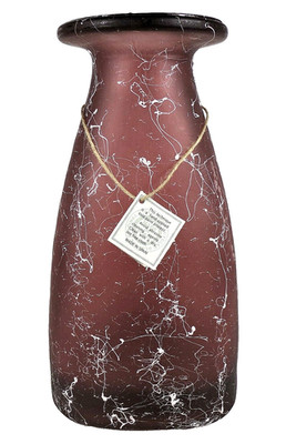 Purple Vase 12.25'' Tall Glass Paint Splatter