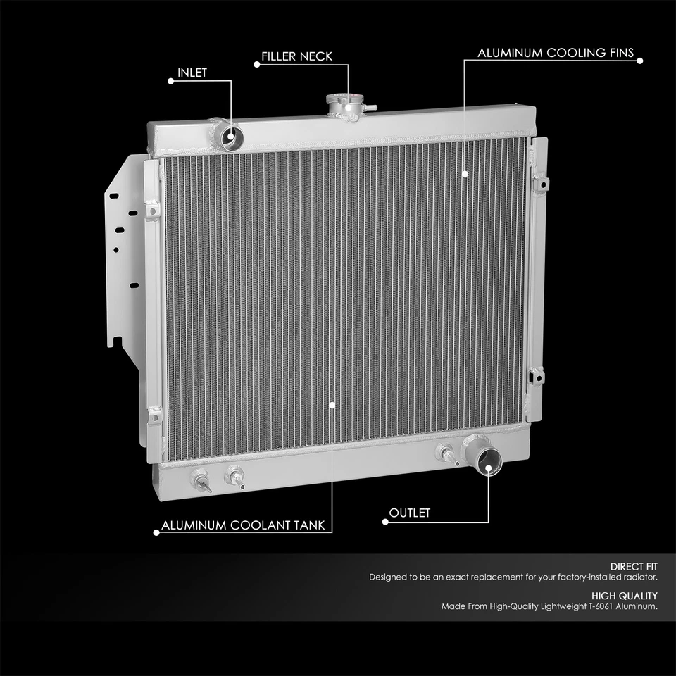 Radiador de refrigeração resistente 3 fileiras 2800 2802 para 72-79 Dodge D100 D200 D300 B100 - Imagem 2 de 4