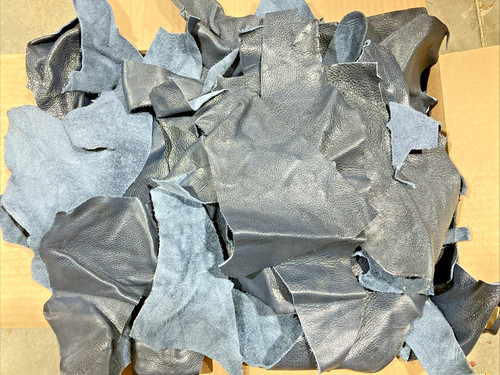 Premium Cowhide Leather Scraps Off Cuts Small/ Med Sizes Crafts Jewelry Blue