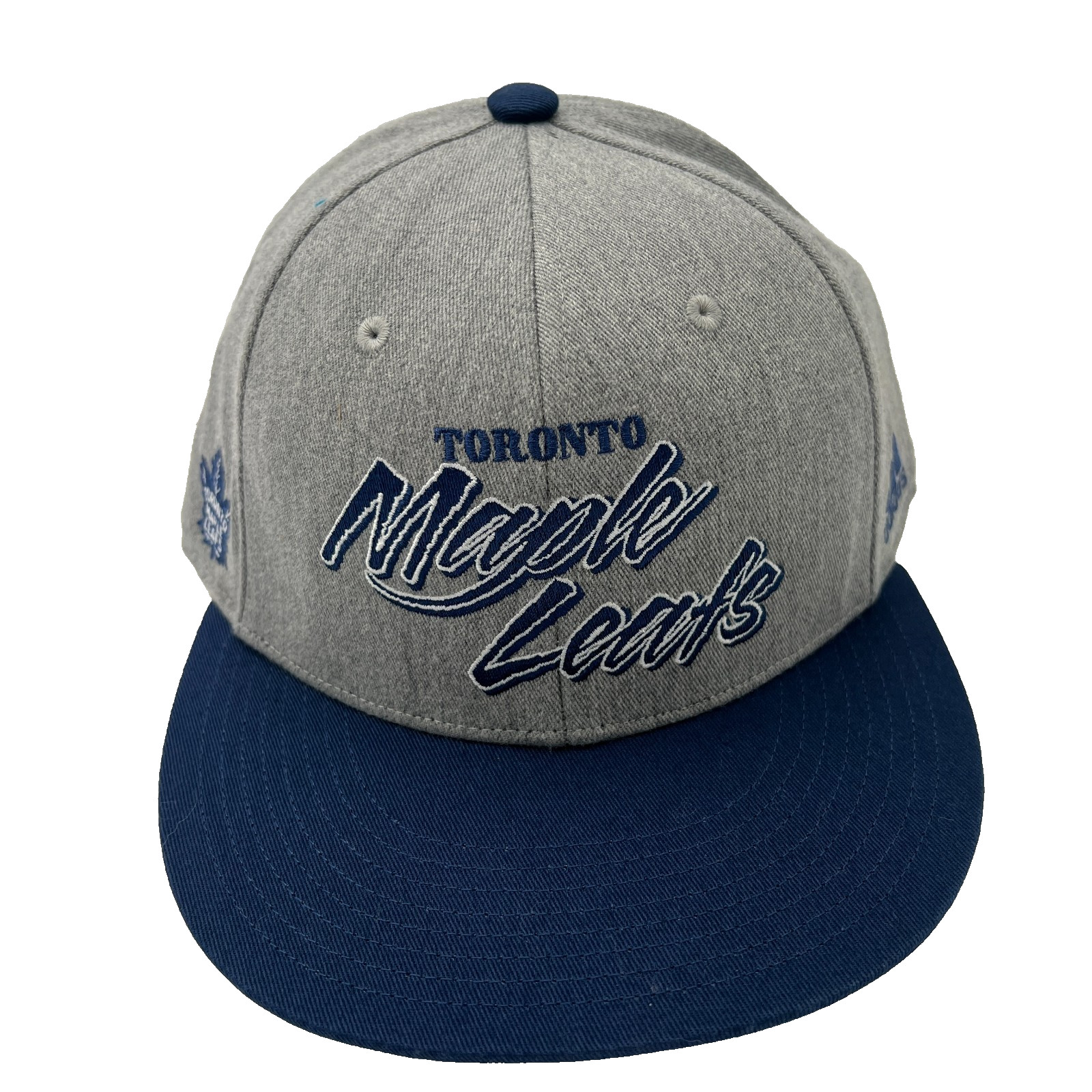 Vintage Adidas Mens Gray NHL Toronto Maple Leafs Flat Brim Snapback Hat Cap NWT