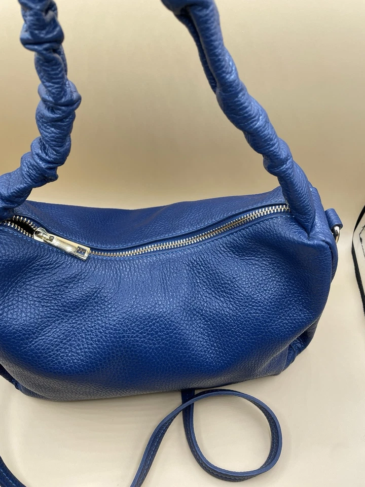 LUANA FERRACUTI 蓝色意大利皮革钱包单肩包 — 第 4/4 张图片