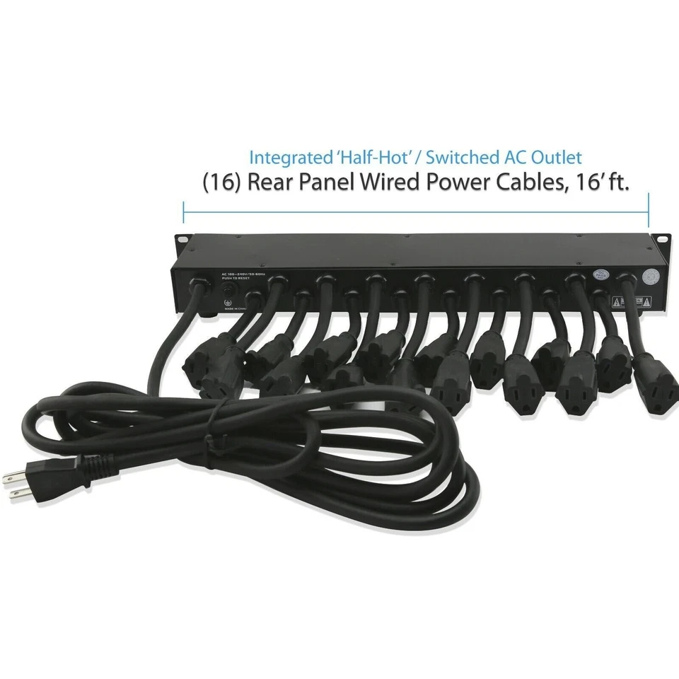 Pyle Rack Mount Power Conditioner Strip – 19 Outlets – USB Charge Port – 240V - Image 2 of 4
