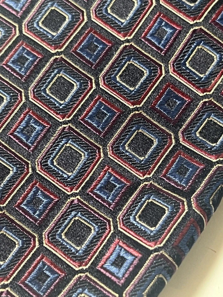 Corbata de cuello Ermenegildo Zegna para hombre seda púrpura azul negro Foto 4 de 4