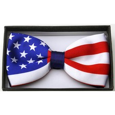 New US 4th Of July Patriotic USA Flag Colors Adjustable Bow Tie US