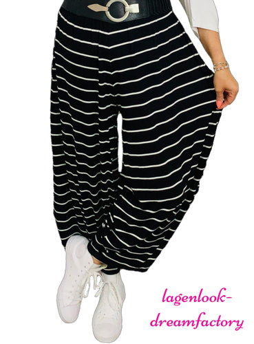 Myo-Layer Oversized Jersey-Pants Stripes Black 44 46 48 50 52 54 56 - Picture 3 of 9