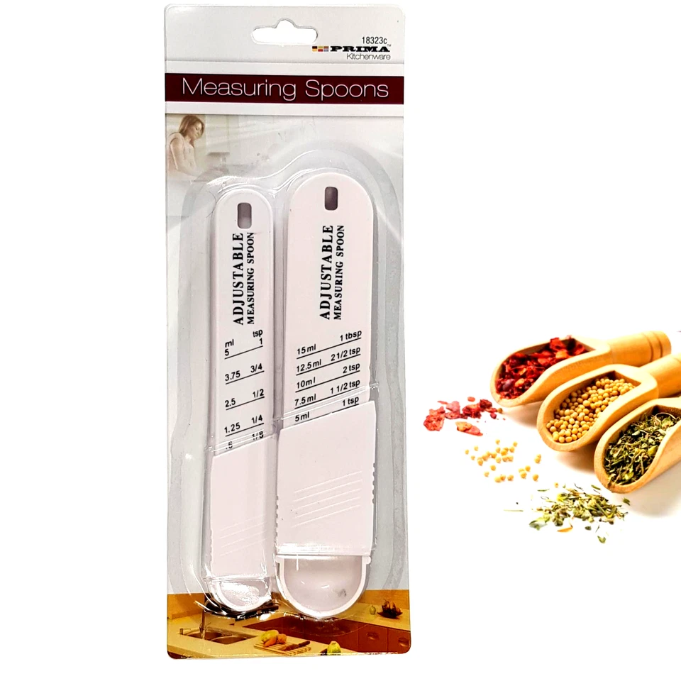 Adjustable Measuring Spoons Set Baking Sliding Scoop 1/8 Teaspoon 1 Tablespoon - Image 2 of 4