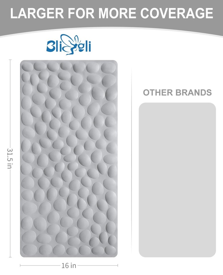 Bath Tub Shower Mat, 16x31.5 Inch Standard NonSlip Bathtub Mats with