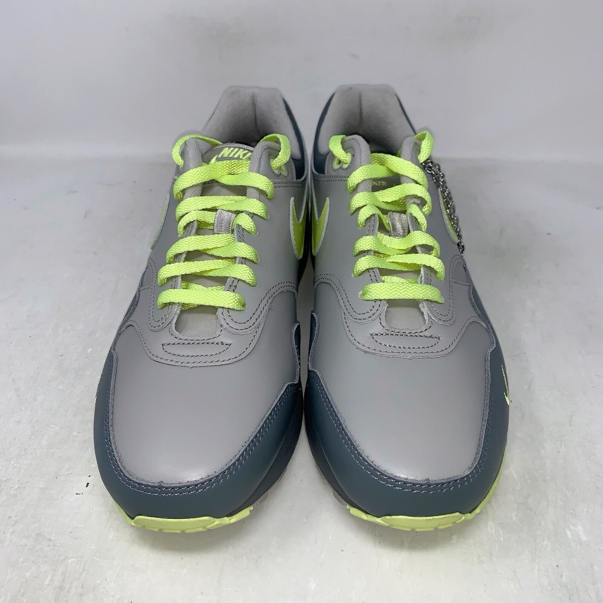 Nike Air Max 1 ID By You Volt Gray Sneakers, Size 12 FJ8893-900