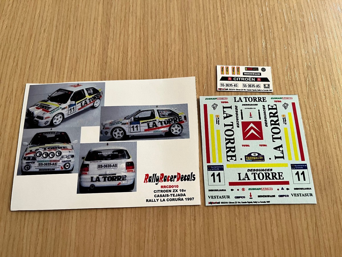 DECALS CALCAMONIA 1:43 CITROEN ZX 16V CASAIS-TEJADA RALLY LA