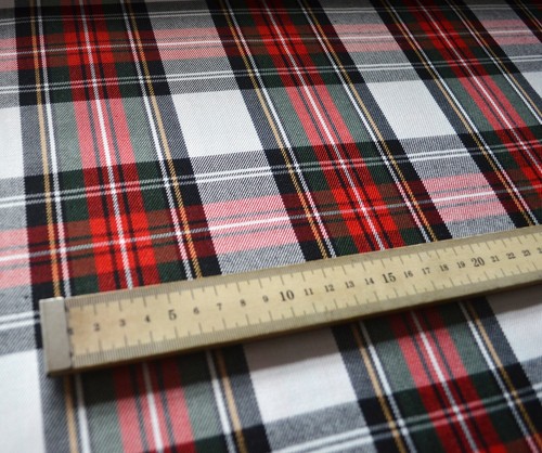 Polyviscose Viscose Tartan Checks Fabric 150 cm/ 60 inch wide - Picture 3 of 6