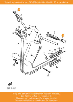 YAMAHA End Grip 36Y 26246 00 OEM FJ1200 FZR1000 FZ750 FZR600R YZF750R yamaha-end-grip-36y-26246-00-oem-fj1200-fzr1000-fz750-fzr600r-yzf750r
