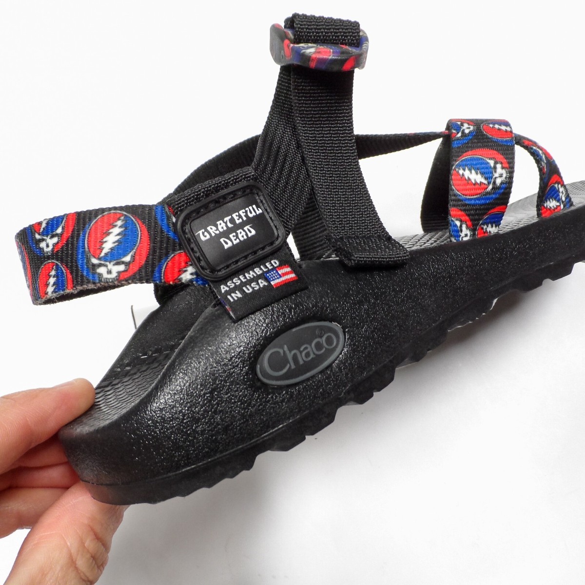 Chaco Chillos Grateful Dead Steal Your Face Mens Sz 12 Black Blue Flip Flops Deadhead sandals: Chaco main image 3