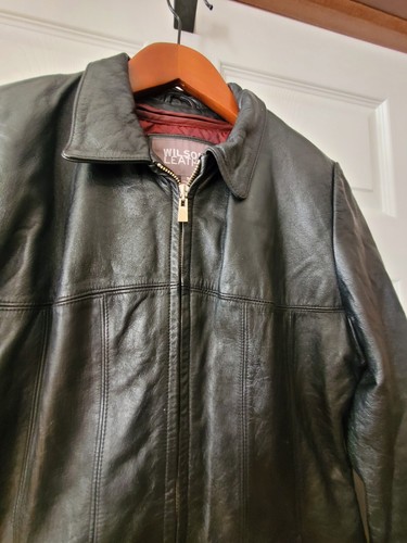 Chaqueta de cuero negra vintage Wilson's para mujer con forro aislante talla mediana - Imagen 4 de 12