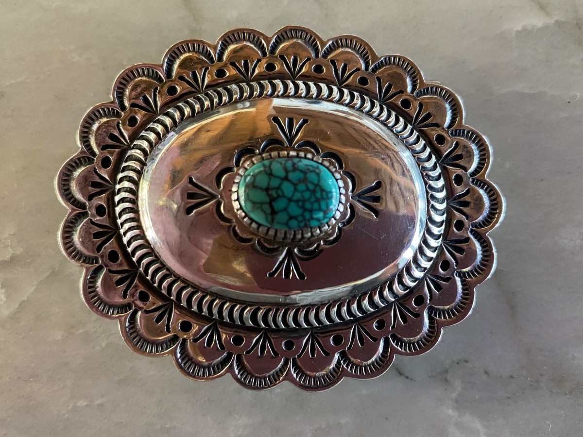 One Of The Best Vintage Native American Navajo Turquoise Cluster Sterling Silver Concho Belt One Of The Best Vintage Native American Navajo Turquoise Cluster Sterling Silver Concho Belt