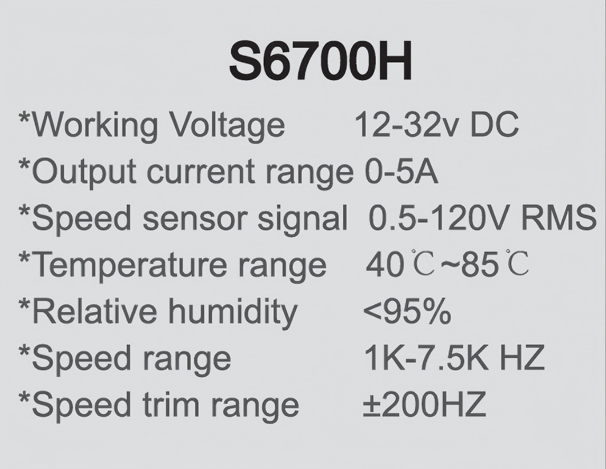 S6700H DCEC Engine Generator Speed Control Unit Governor