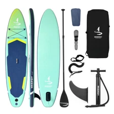 Inflatable Stand Up Paddle Board 10 ft Sup SurfBoard Green with Paddle AccessoSF