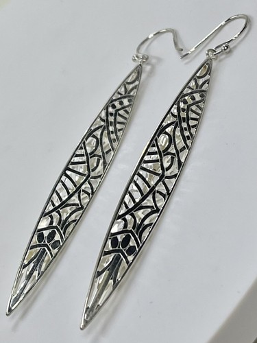 SILPADA W2796 STERLING 925 HTF STILETTO FILIGREE 3D LONG DANGLE EARRINGS (S18B) - Picture 7 of 8