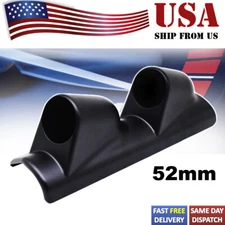 Car Universal 2" /52mm Dual Hole Gauge Pod Mount Holder Bracket Pillar Meter LHD